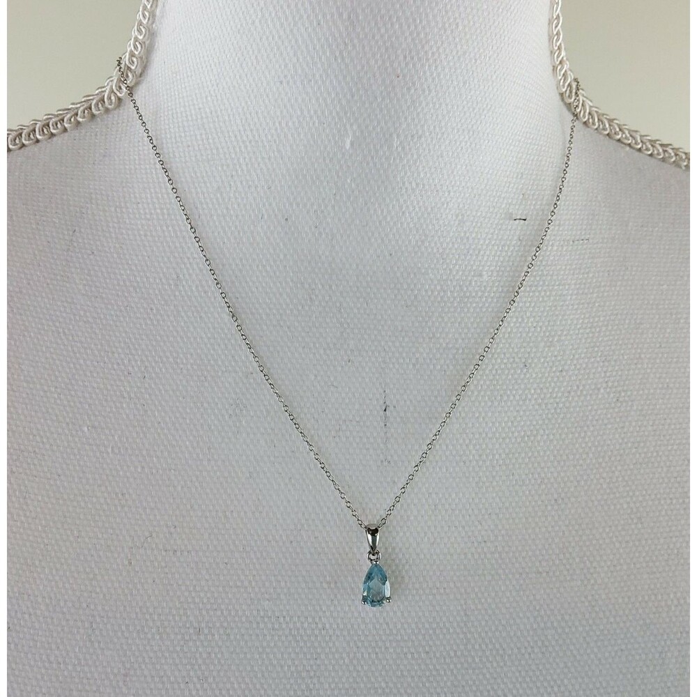 Dee Berkley DBJ Sterling Silver 925 Blue Topaz Teardrop Necklace